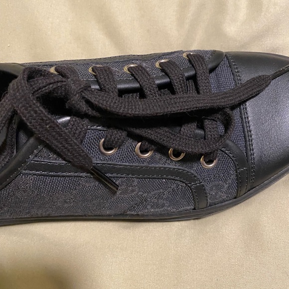 100% Authentic Gucci shoes size 9 perfect condition black canvas - Picture 8 of 12